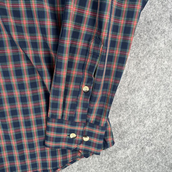 Mizzen+Main Shirt Mens Large Trim Fit Blue Red‎ Plaid Leeward Collection Stretch - Picture 2 of 8